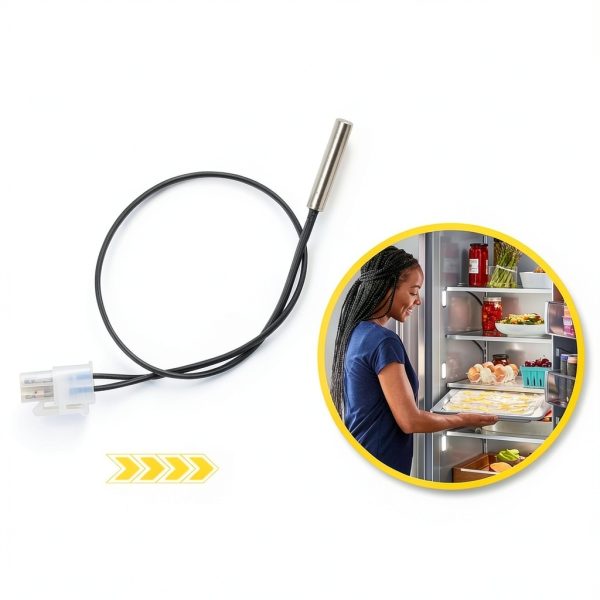 ​2188819 Refrigerator Thermistor Sensor, Compatible with Whirlpool, KitchenAid, Kenmore&Maytag, Replacement for 1057763/2216113/AH968736 in MSF21/MSF25 Series Fridges​-1