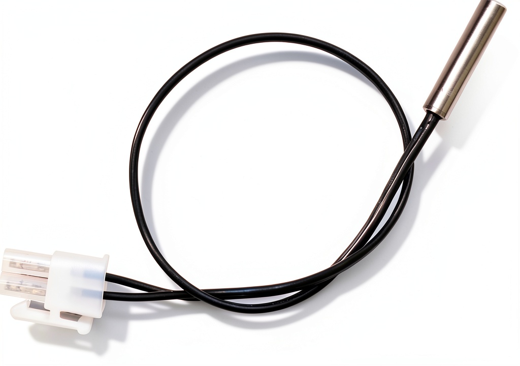 Installing 2188819 Refrigerator Thermistor Sensor, Compatible with Whirlpool, KitchenAid, Kenmore&Maytag, Replacement for 1057763/2216113/AH968736 in MSF21/MSF25 Series Fridges on a wooden desk