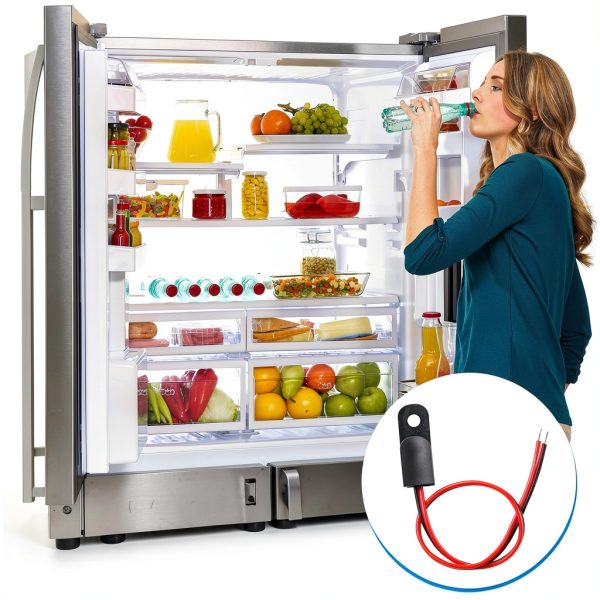 297018400 Fridge Sensors, Freezer Temperature Sensor Compatible with Freezer Thermistor Electrolux Frigidaire Fridge, Replace# 25314772100, PS977306 1064363 7297018400 AH977306 EA977306-3
