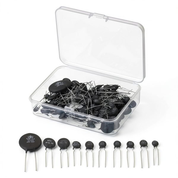uxcell NTC Thermistors Resistor 3950 10 Values 81 Pcs Inrush Current Limiter Temperature Sensor Assortment Kit (3D-25 5D-7 5D-9 5D-11 5D-15 8D-9 10D-9 10D-11 20D-9 47D-15)-0