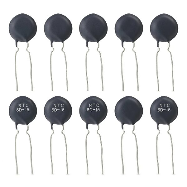 MECCANIXITY 10 Pcs NTC 5D-15 5 Ohm MF72 Power Direct Heat Type Negative Temperature Coefficient Thermistor Temperature Sensors-0