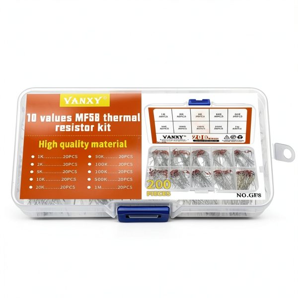 10 Values MF58 NTC Thermistor 200pcs 1K 2K 5K 10K 20K 50K 100K 200K 500K 1M Ohm Thermistors Resistors 3950B 1% Temperature Sensors-1