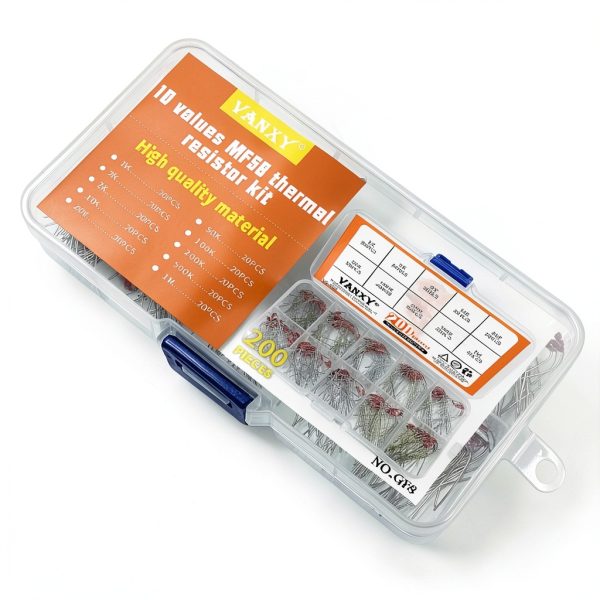 10 Values MF58 NTC Thermistor 200pcs 1K 2K 5K 10K 20K 50K 100K 200K 500K 1M Ohm Thermistors Resistors 3950B 1% Temperature Sensors-2
