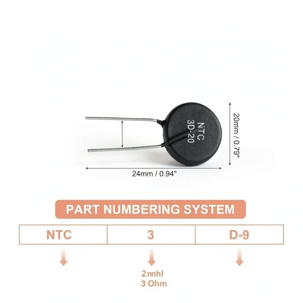 PATIKIL NTC Thermistor Resistors 3Pcs 3Ω NTC3D-20 Inrush Limiter-1